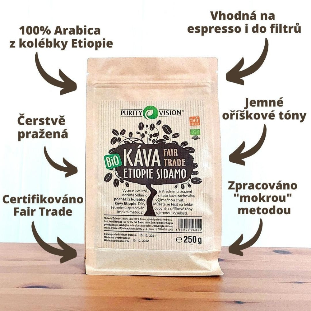 Chicchi di caffè biologico Fair Trade Etiopia Sidamo 1 kg