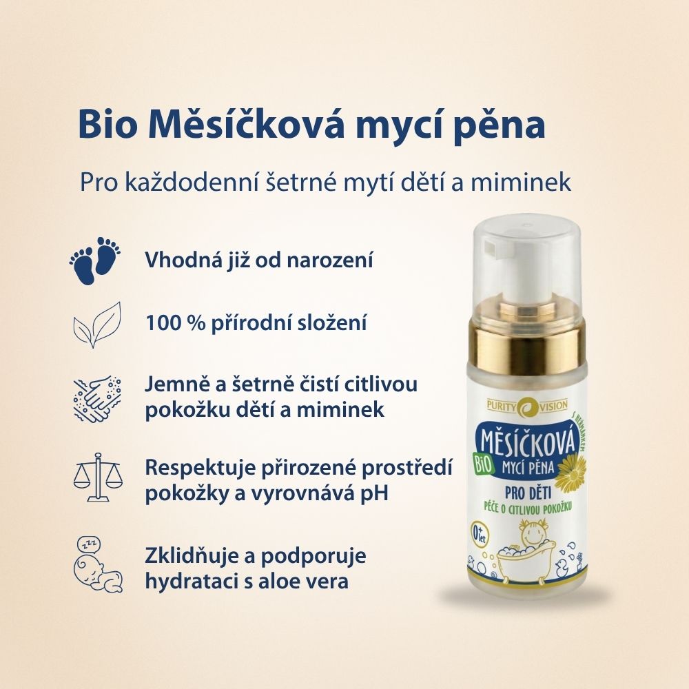 Schiuma detergente Bio alla calendula per bambini